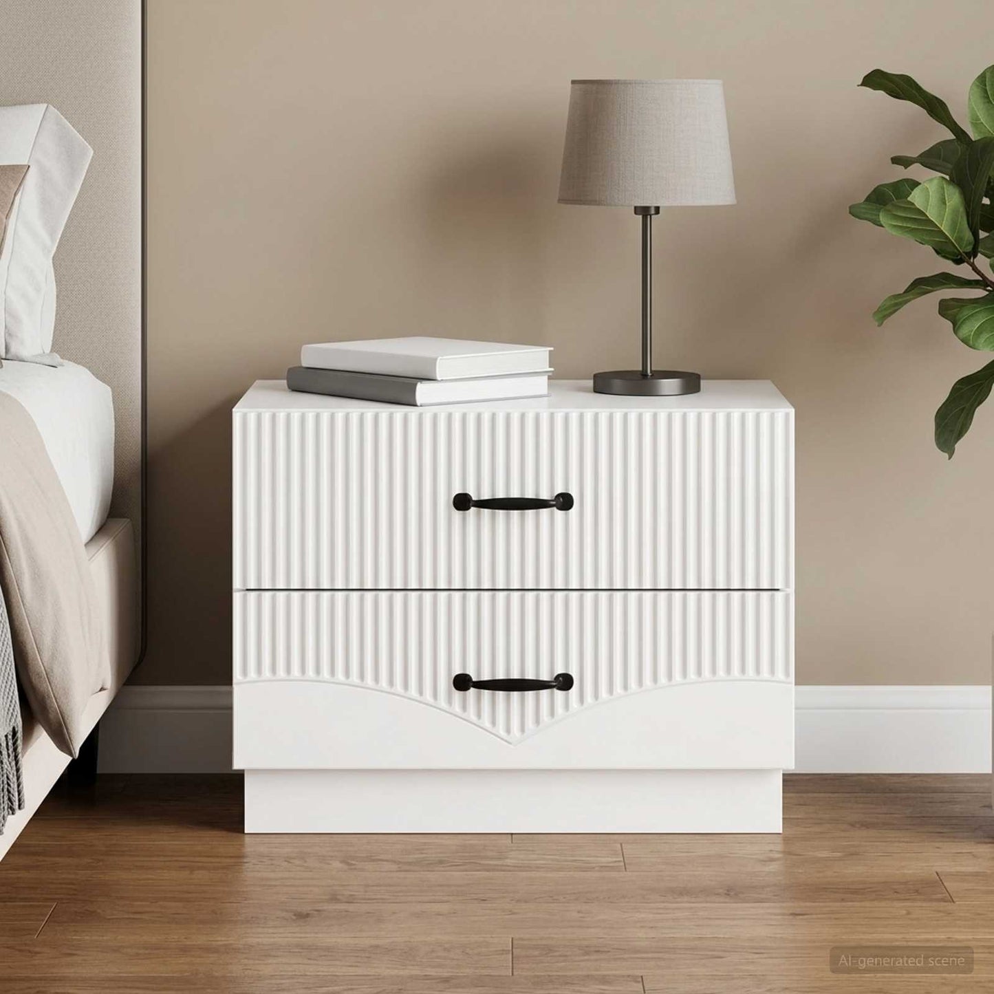 Armadio da Notte con cassetto Bianco Lucido 62 x 34,5 x 44,5 cm