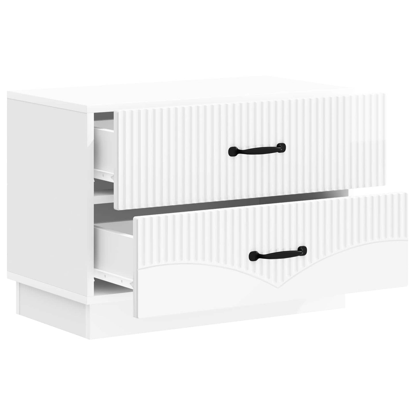 Armadio da Notte con cassetto Bianco Lucido 62 x 34,5 x 44,5 cm
