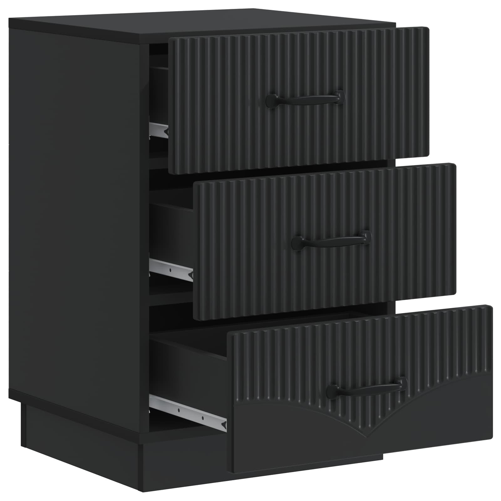 Armadio da Notte Nero 43 x 41 x 63,5 cm Legno ingegnerizzato | homemem39