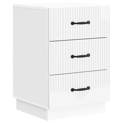Armadio da Notte con cassetto Bianco Lucido 43 x 41 x 63,5 cm | homemem39