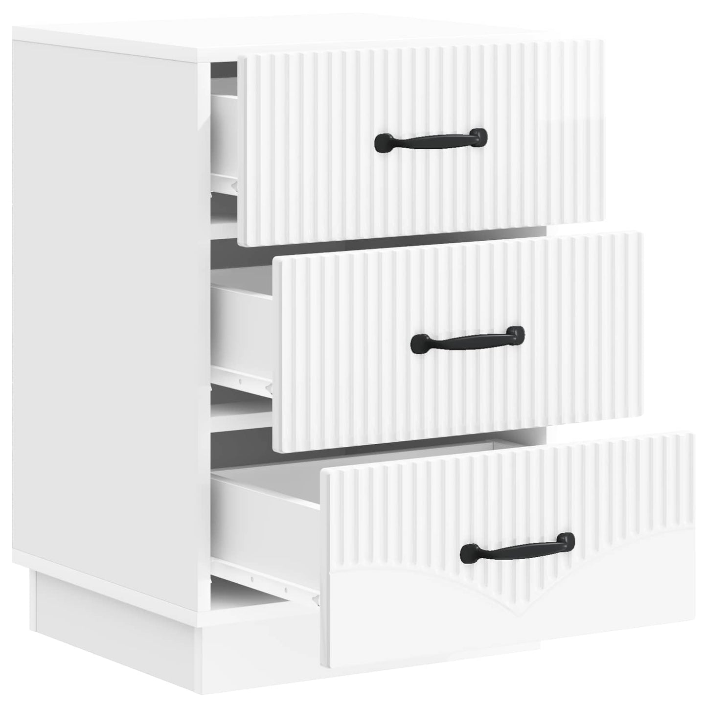 Armadio da Notte con cassetto Bianco Lucido 43 x 41 x 63,5 cm | homemem39