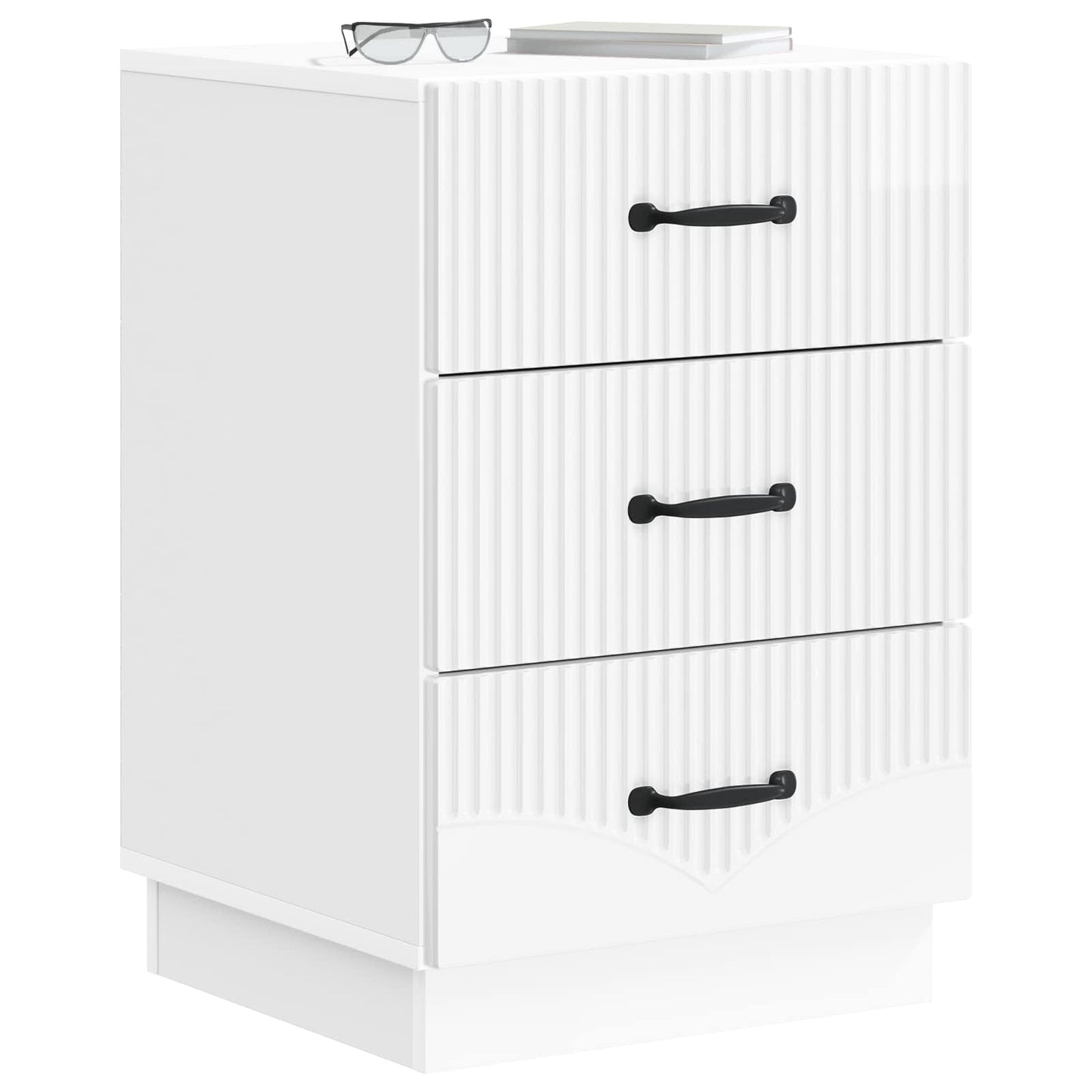 Armadio da Notte con cassetto Bianco Lucido 43 x 41 x 63,5 cm | homemem39