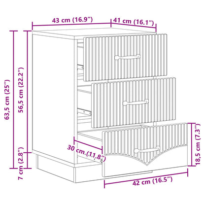 Armadio da Notte con cassetto Grigio Sonoma 43 x 41 x 63,5 cm | homemem39
