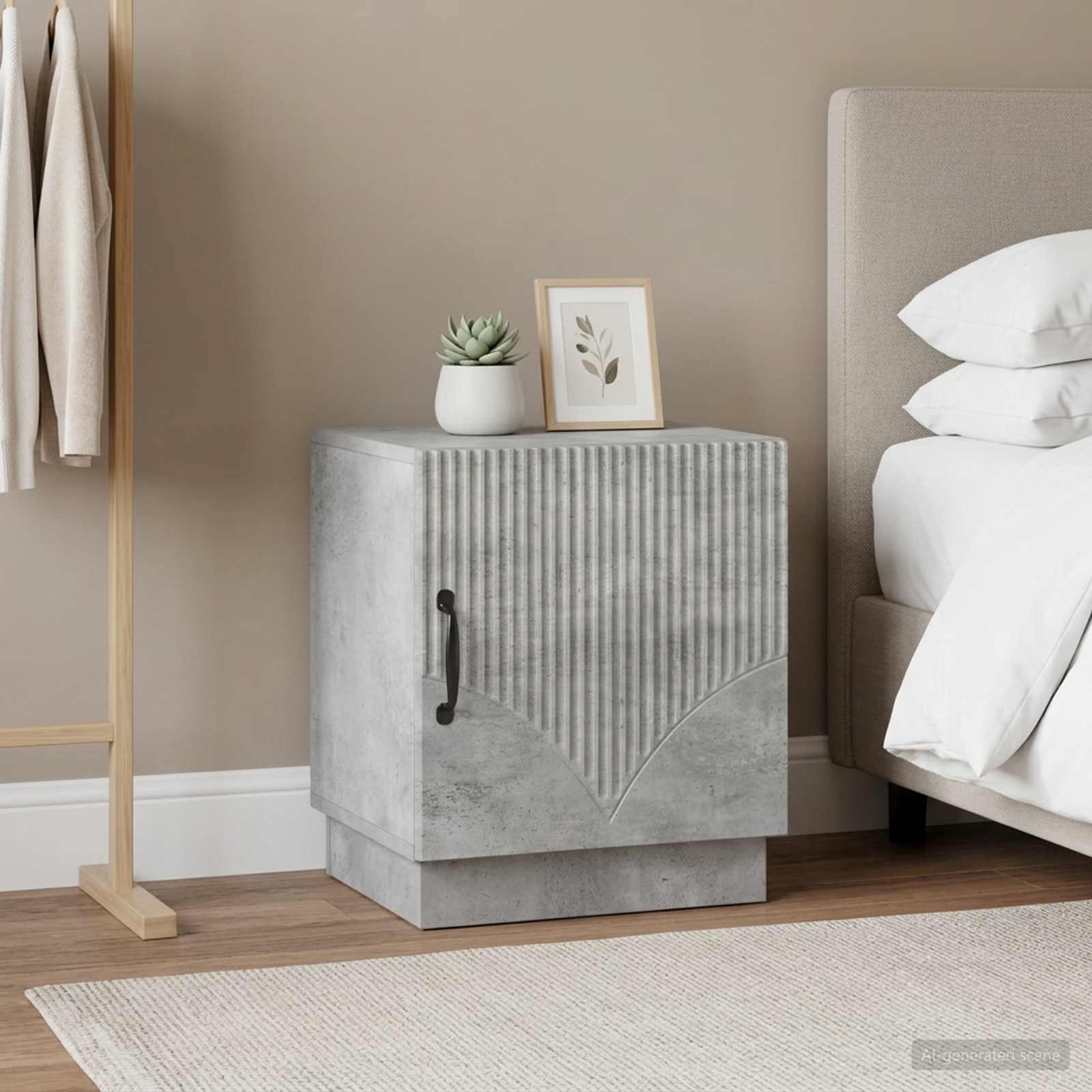 Comodino 2 pcs Grigio Concretè 43 x 34,5 x 47 cm | homemem39
