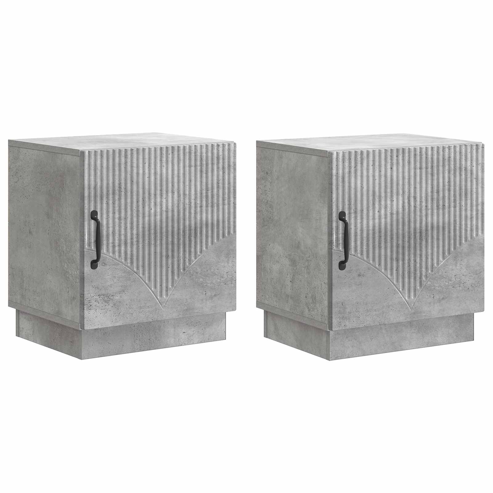 Comodino 2 pcs Grigio Concretè 43 x 34,5 x 47 cm | homemem39