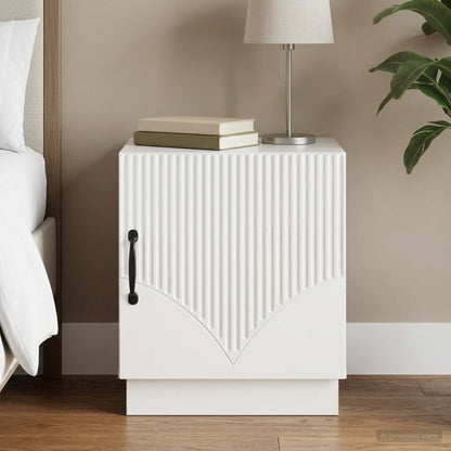 Comodino Bianco Lucido 43 x 34,5 x 47 cm Legno ingegnerizzato | homemem39