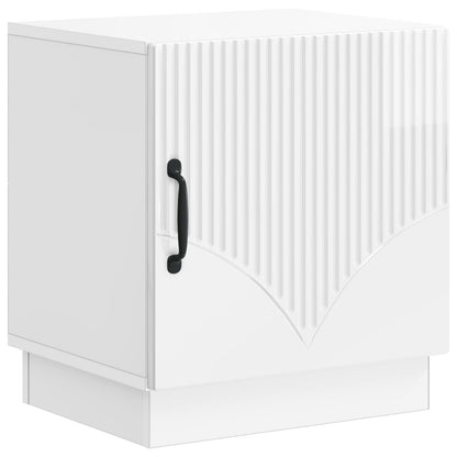 Comodino Bianco Lucido 43 x 34,5 x 47 cm Legno ingegnerizzato | homemem39