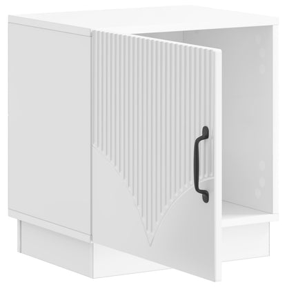Comodino Bianco Lucido 43 x 34,5 x 47 cm Legno ingegnerizzato | homemem39