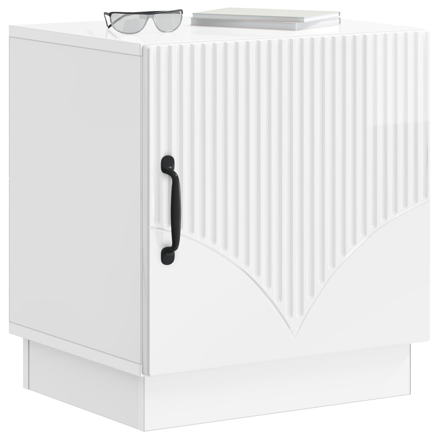 Comodino Bianco Lucido 43 x 34,5 x 47 cm Legno ingegnerizzato | homemem39