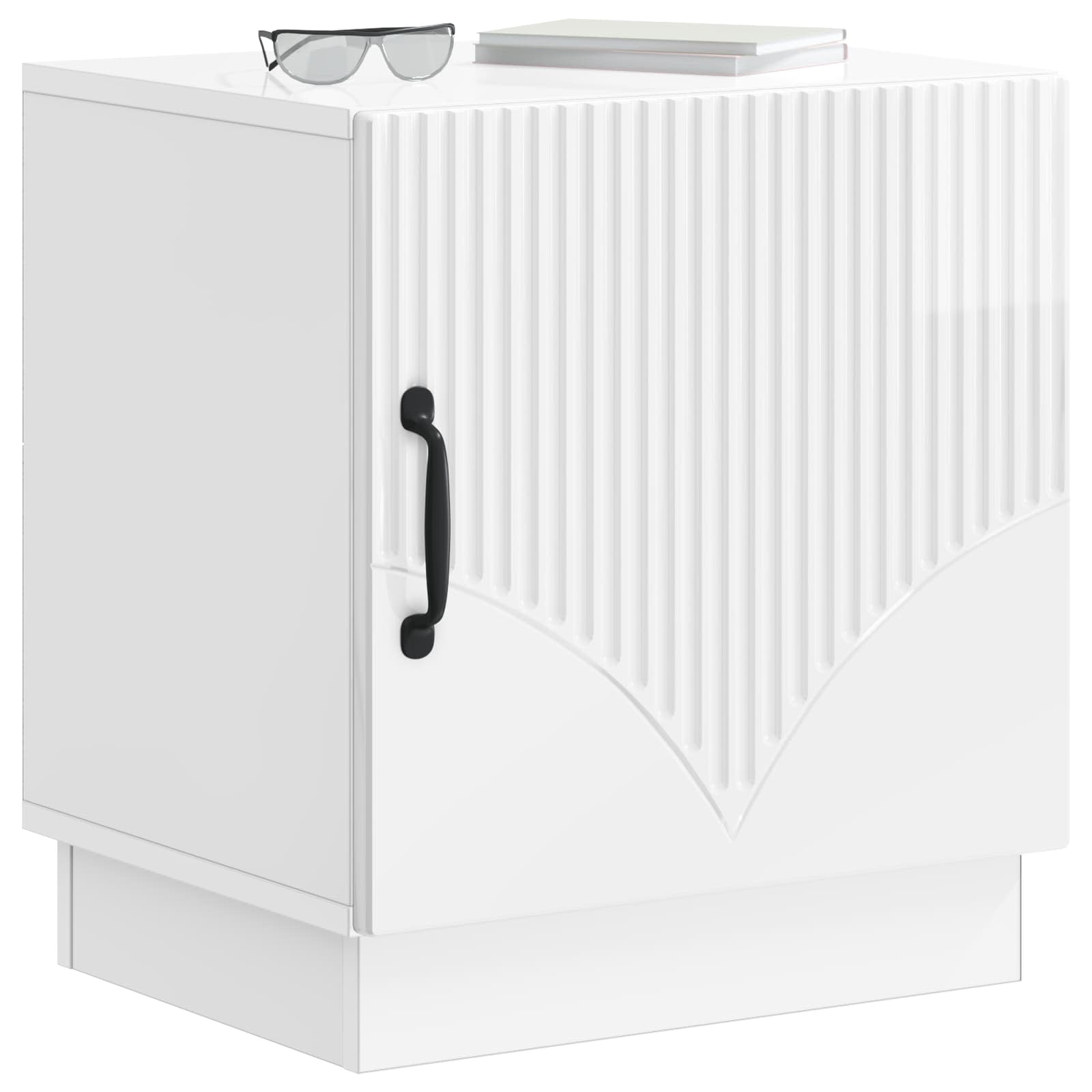 Comodino Bianco Lucido 43 x 34,5 x 47 cm Legno ingegnerizzato | homemem39