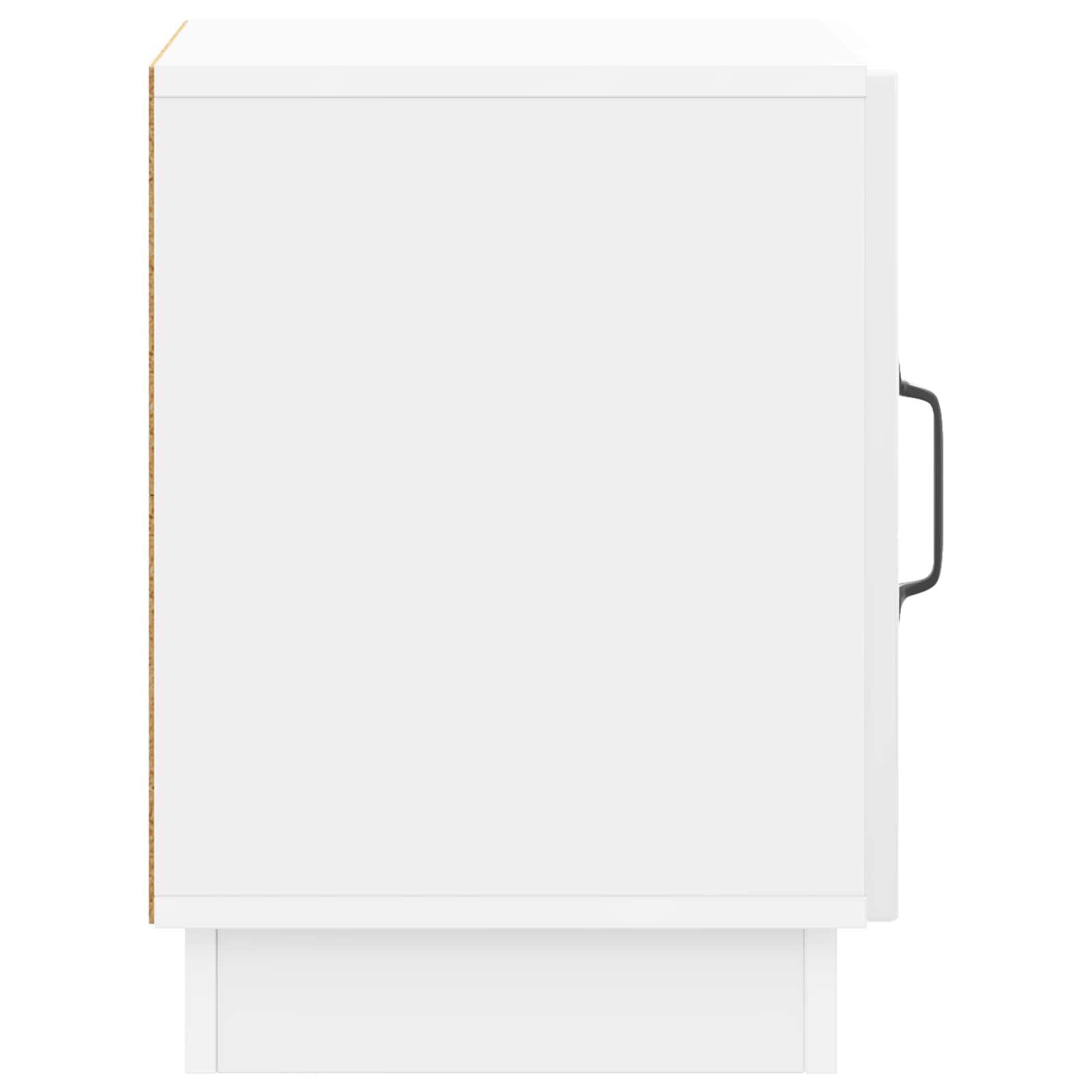 Comodino Bianco Lucido 43 x 34,5 x 47 cm Legno ingegnerizzato | homemem39