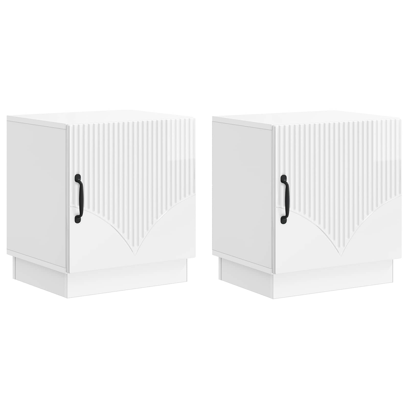Comodino 2 pcs Bianco Lucido 43 x 34,5 x 47 cm | homemem39