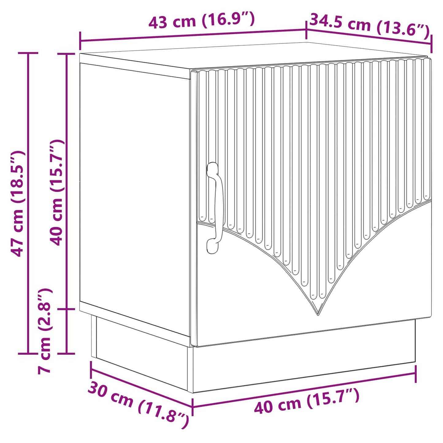 Comodino Sonoma grigio 43 x 34,5 x 47 cm Legno ingegnerizzato | homemem39