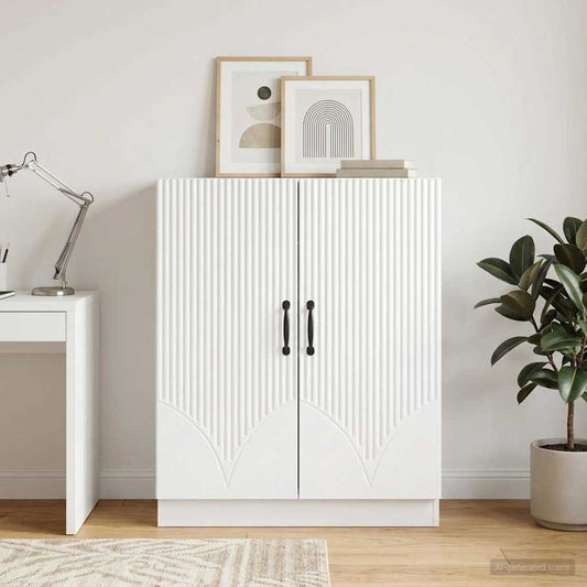 Credenza Bianco Lucido 66 x 34,5 x 87 cm Legno ingegnerizzato