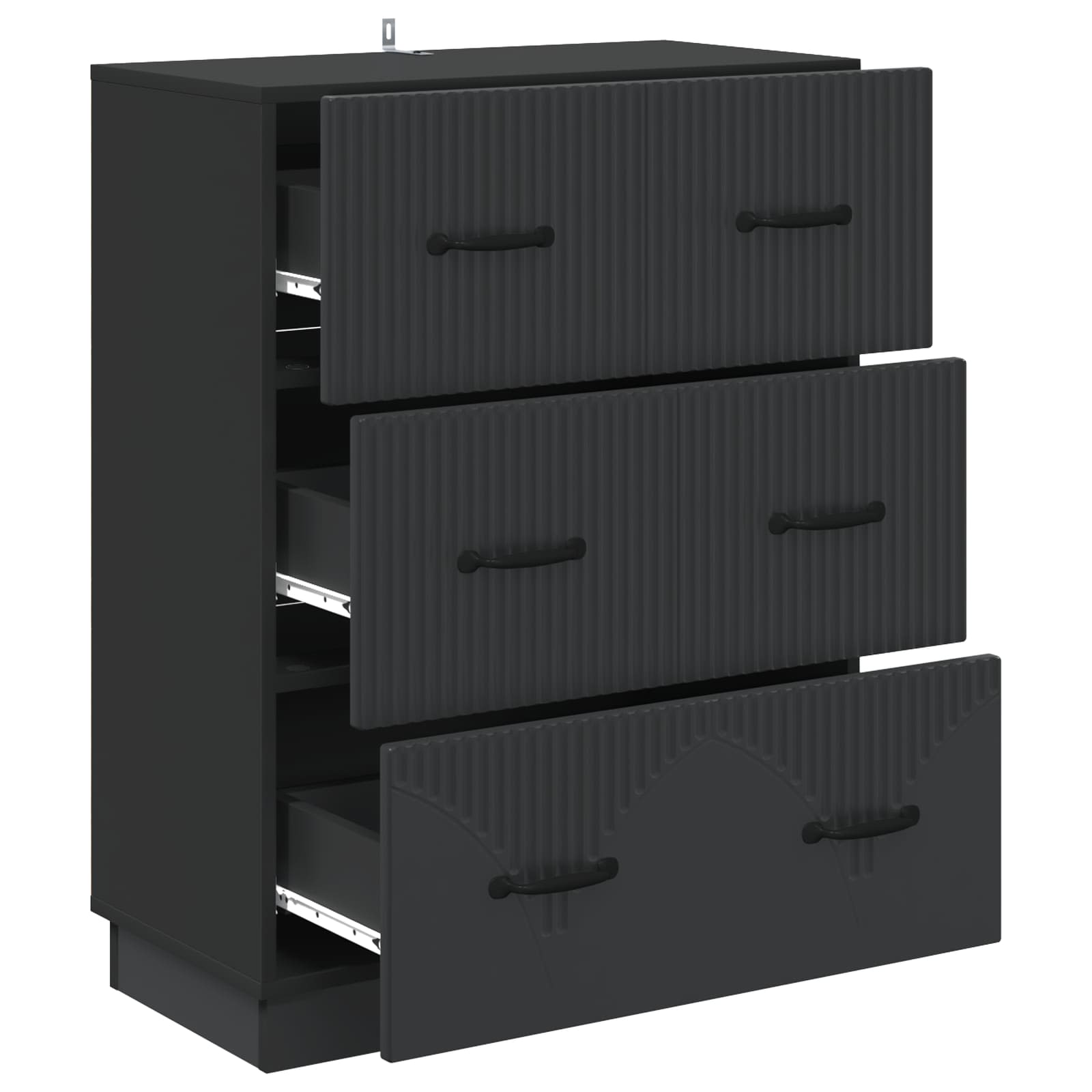 Mobile con Cassetti Nero 66 x 34,5 x 87 cm Legno ingegnerizzato | homemem39