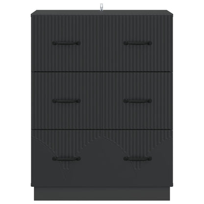 Mobile con Cassetti Nero 66 x 34,5 x 87 cm Legno ingegnerizzato | homemem39