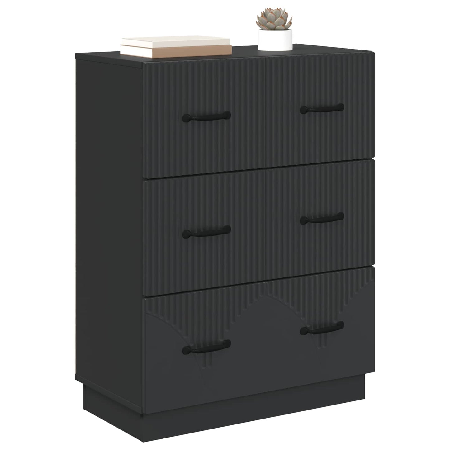 Mobile con Cassetti Nero 66 x 34,5 x 87 cm Legno ingegnerizzato | homemem39