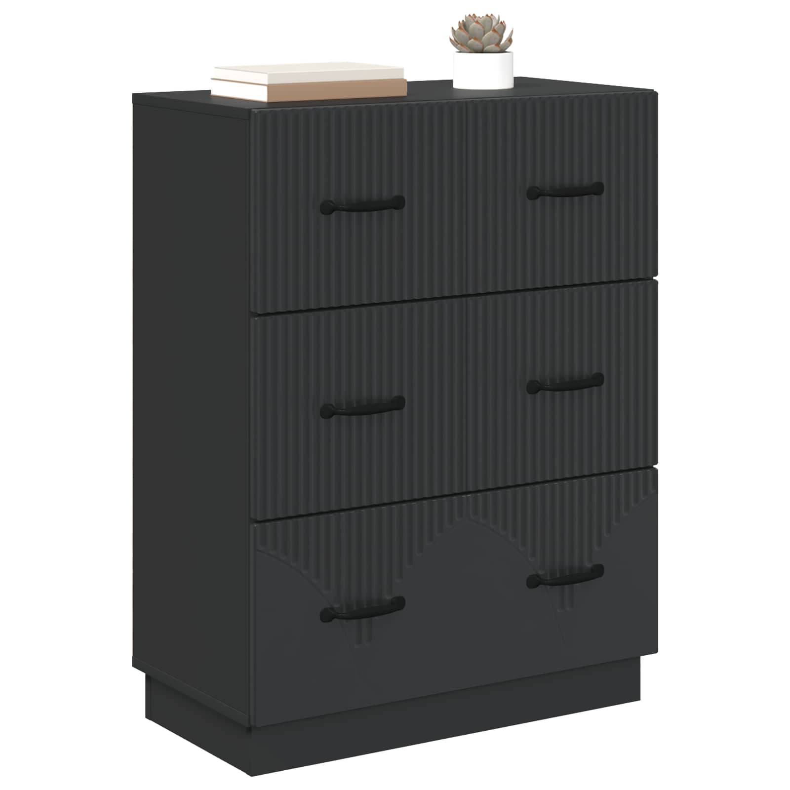 Mobile con Cassetti Nero 66 x 34,5 x 87 cm Legno ingegnerizzato | homemem39