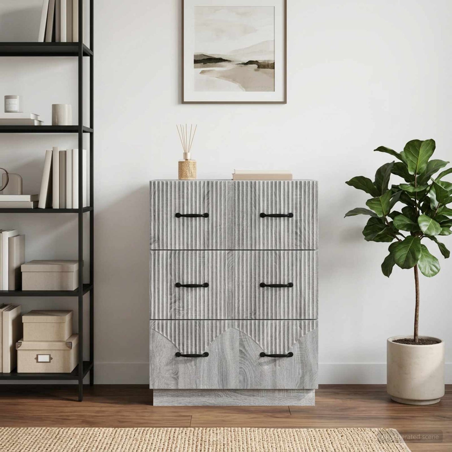 Mobile con Cassetti Grigio Sonoma 66 x 34,5 x 87 cm