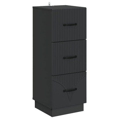 Mobile con Cassetti Nero 33 x 34,5 x 87 cm Legno ingegnerizzato