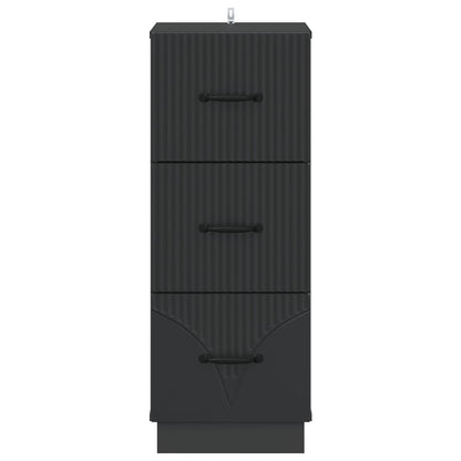 Mobile con Cassetti Nero 33 x 34,5 x 87 cm Legno ingegnerizzato