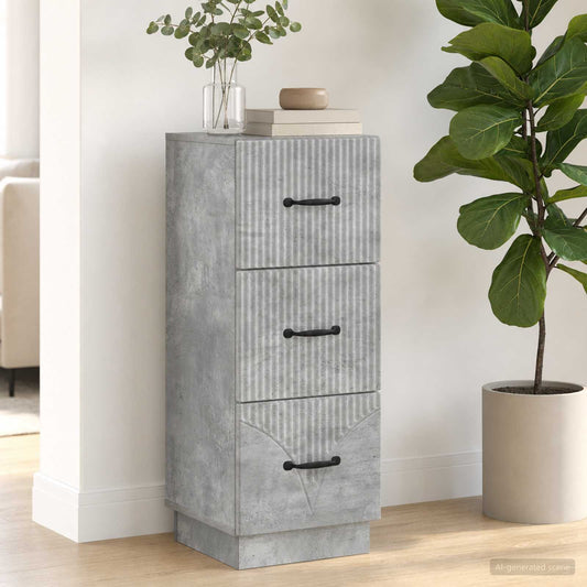 Mobile con Cassetti Grigio Cemento 33 x 34,5 x 87 cm
