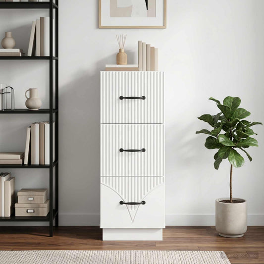 Mobile con Cassetti Bianco Lucido 33 x 34,5 x 87 cm