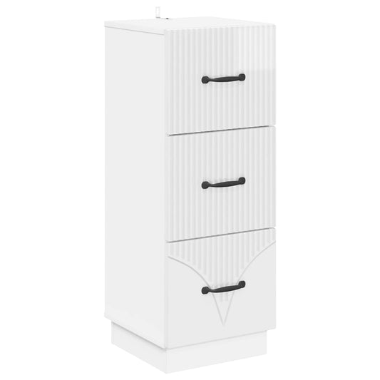 Mobile con Cassetti Bianco Lucido 33 x 34,5 x 87 cm