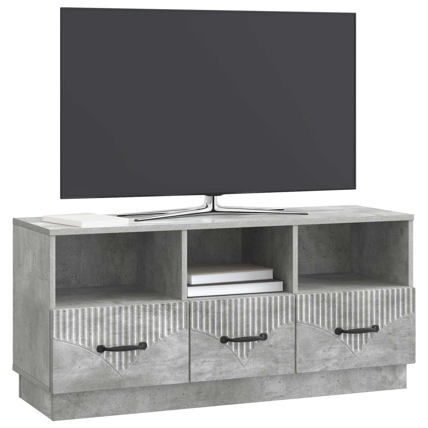 Mobile TV con cassetto Grigio Cemento 102 x 34,5 x 47 cm | homemem39
