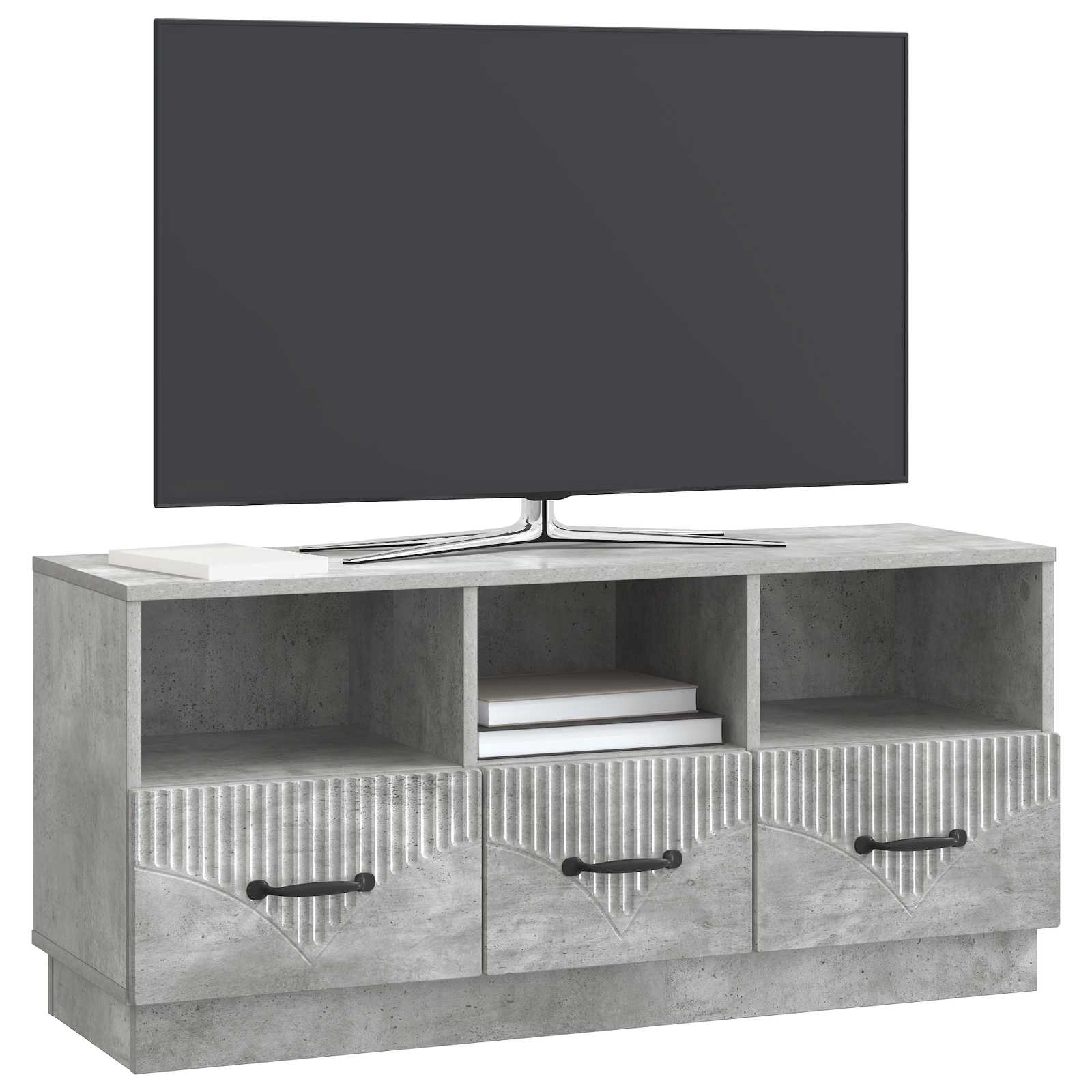 Mobile TV con cassetto Grigio Cemento 102 x 34,5 x 47 cm | homemem39