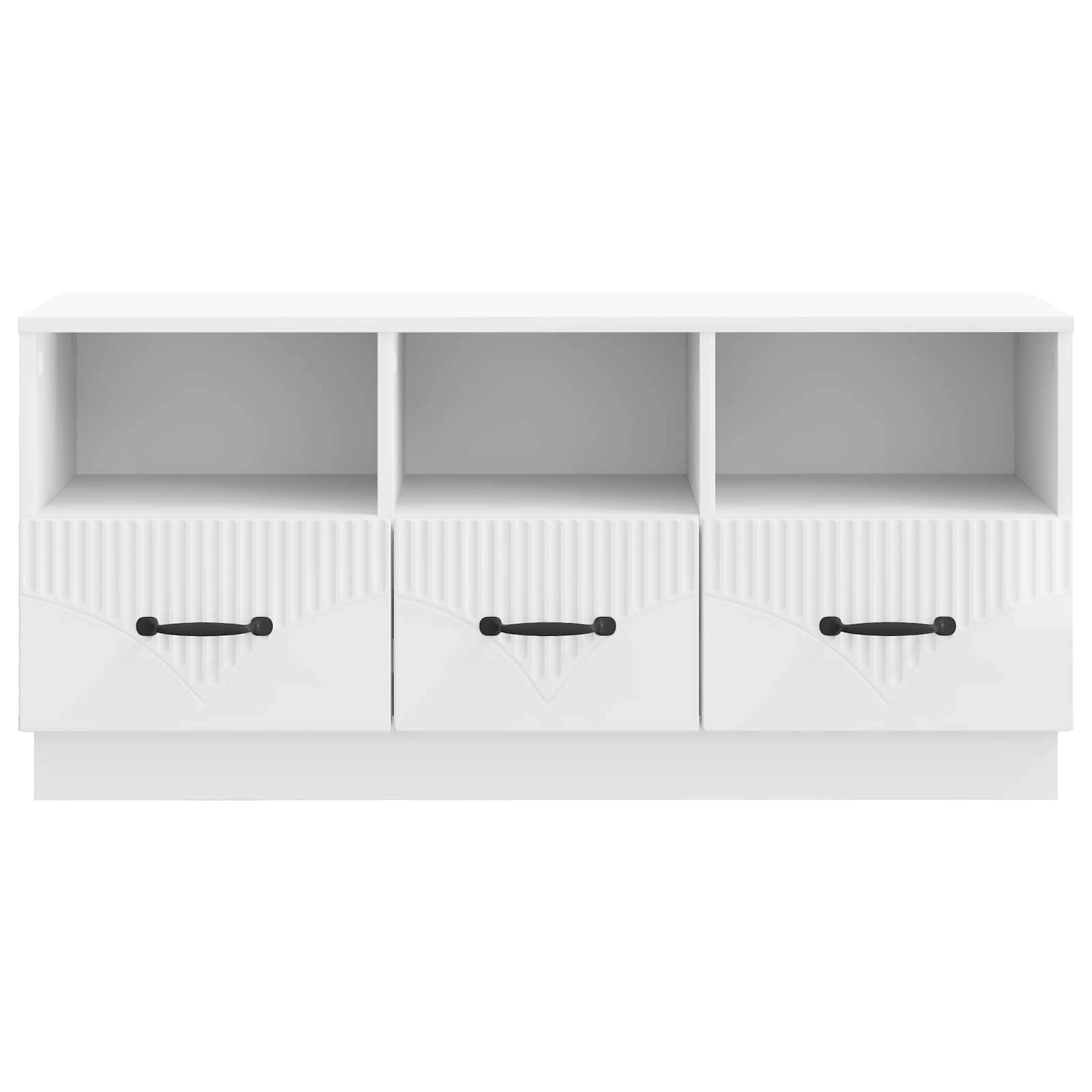 Mobile TV Bianco Lucido 102 x 34,5 x 47 cm Legno ingegnerizzato | homemem39