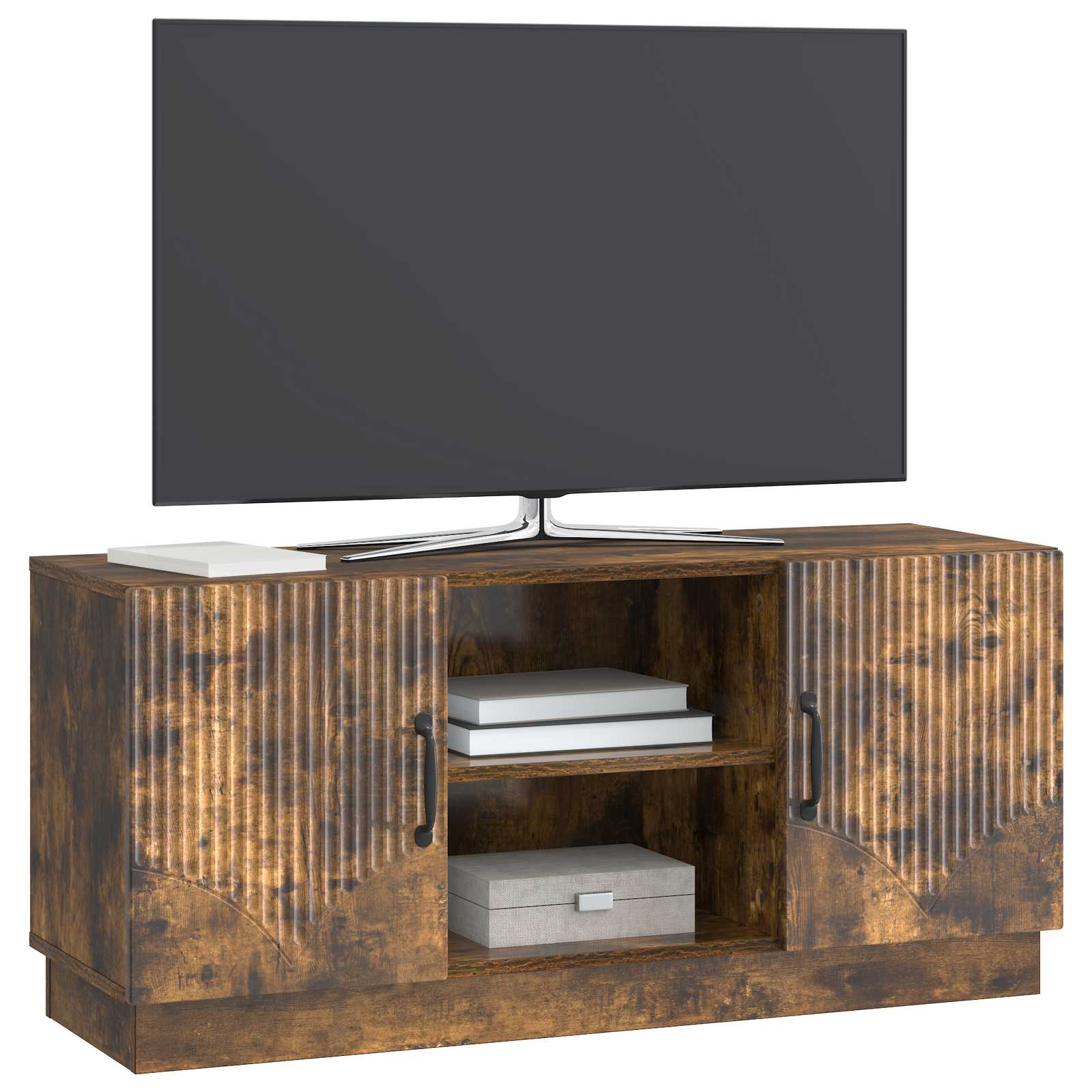 Mobile TV Rovere Fumo 102 x 34,5 x 47 cm Legno ingegnerizzato | homemem39
