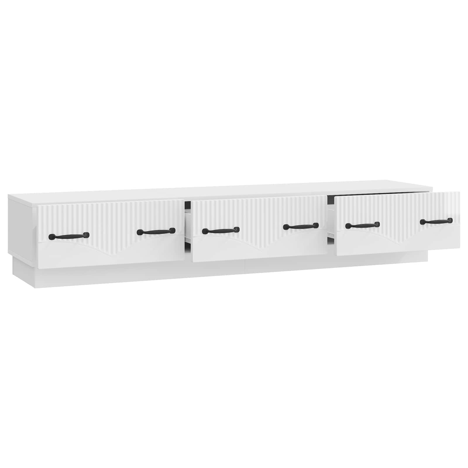 Mobile TV Bianco Lucido 147 x 34,5 x 27 cm Legno ingegnerizzato | homemem39