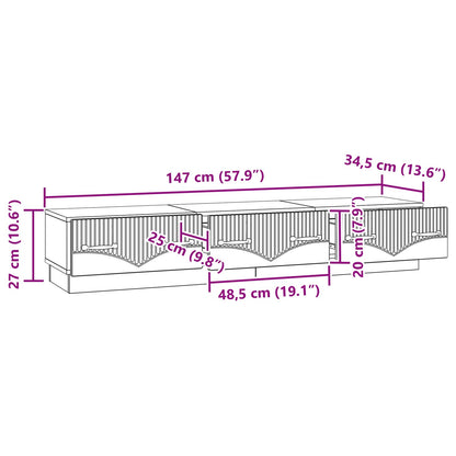 Mobile TV con cassetto Rovere Artigianale 147 x 34,5 x 27 cm | homemem39
