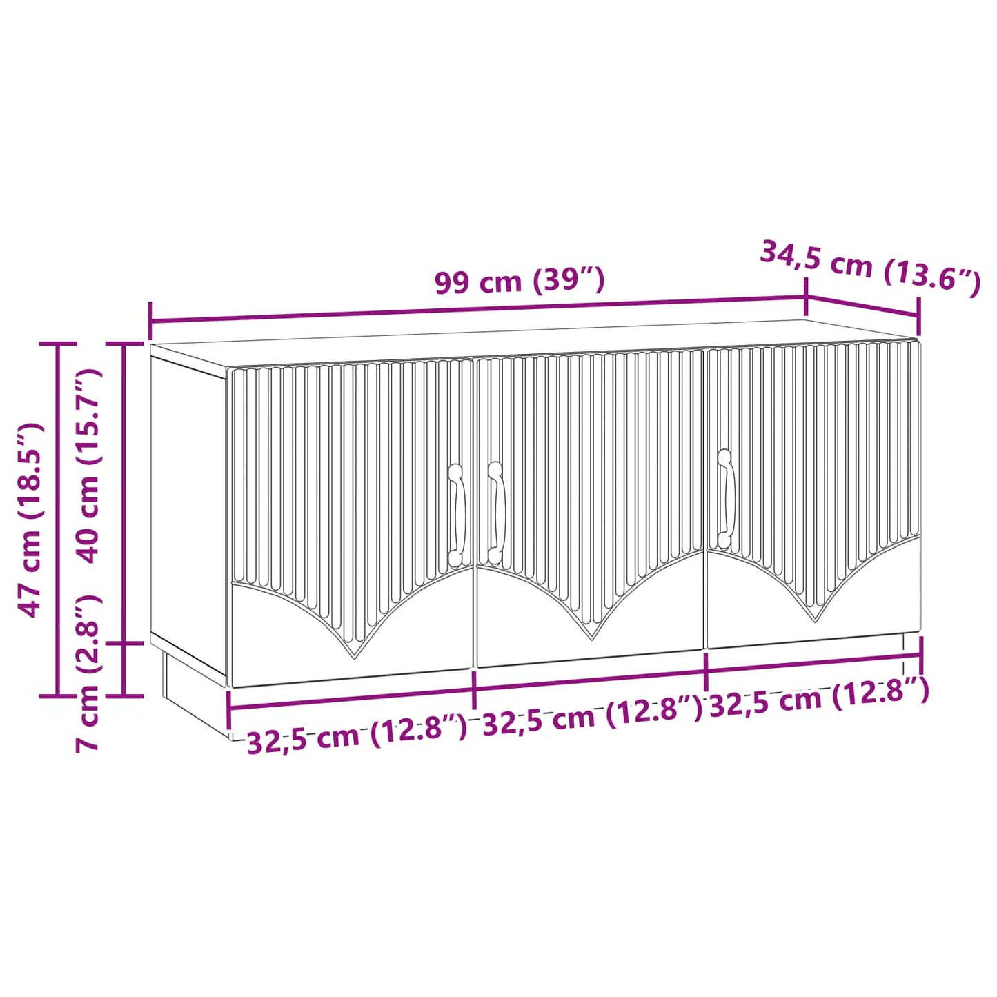 Mobile TV Rovere Fumo 99 x 34,5 x 47 cm Legno ingegnerizzato | homemem39