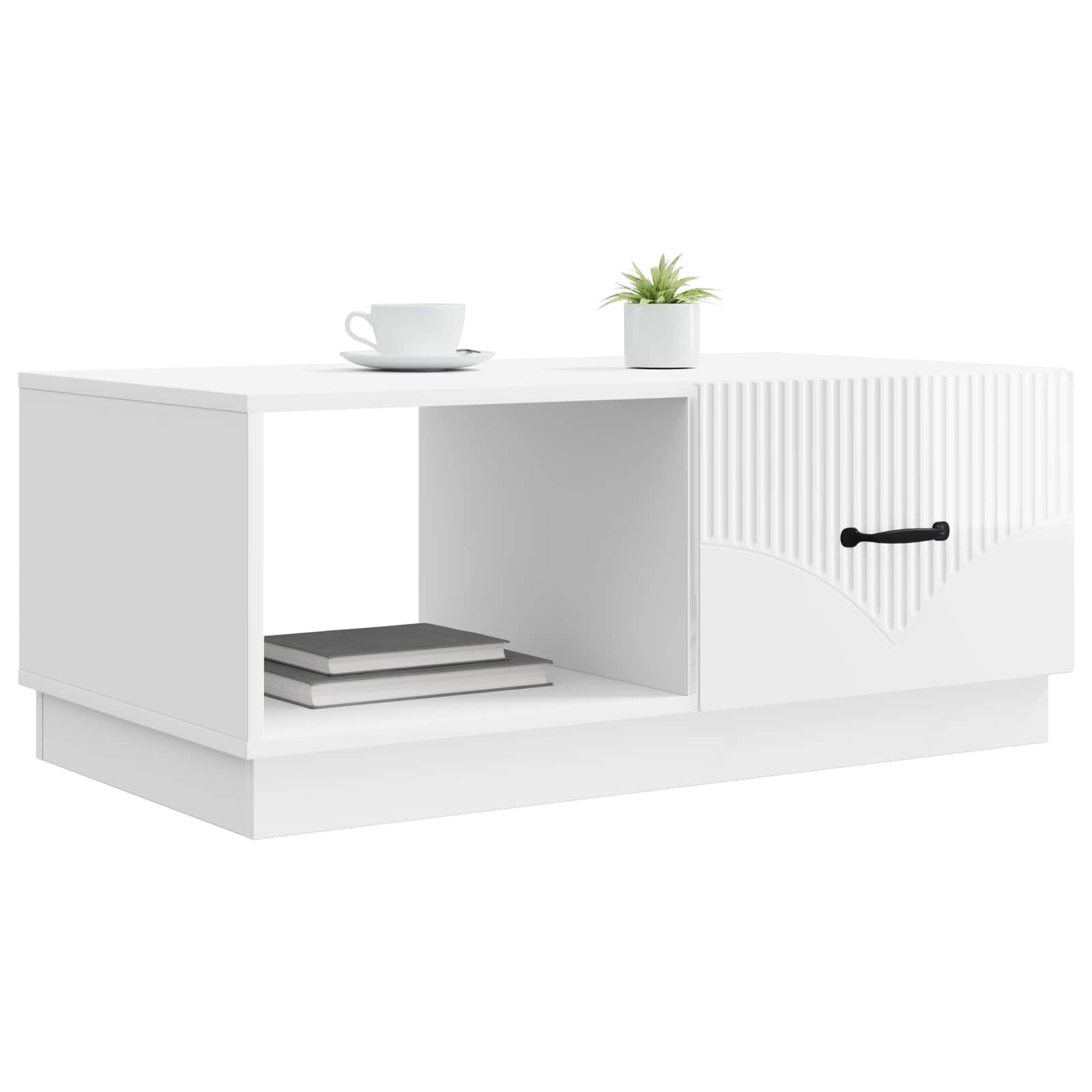 Tavolino da salotto Bianco Lucido 90 x 50 x 37 cm | homemem39