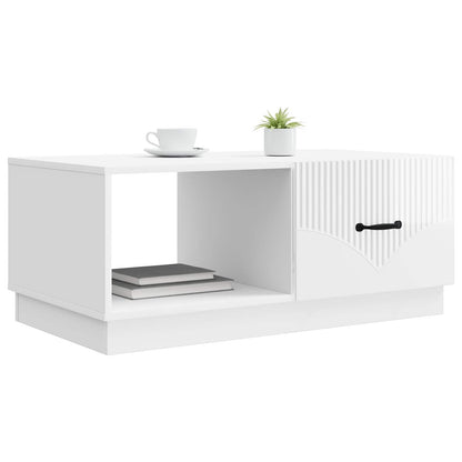 Tavolino da salotto Bianco Lucido 90 x 50 x 37 cm | homemem39