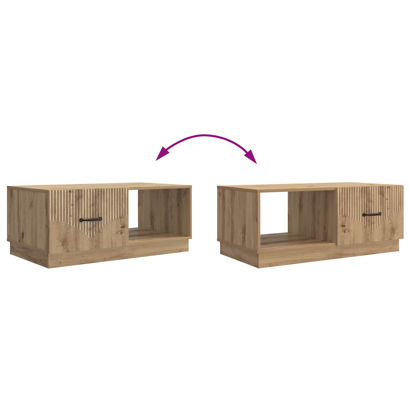 Tavolino da salotto Rovere Artigianale 90 x 50 x 37 cm | homemem39