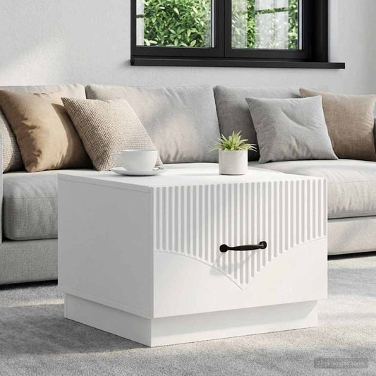 Tavolino da salotto Bianco 49 x 50 x 37 cm Legno ingegnerizzato