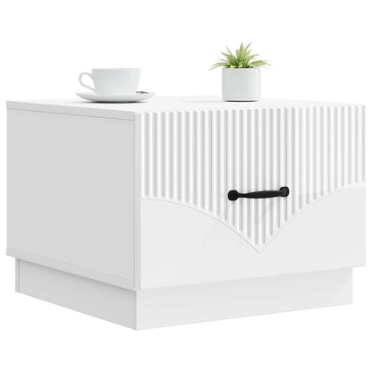 Tavolino da salotto con cassetto Bianco Lucido 49 x 50 x 37 cm | homemem39