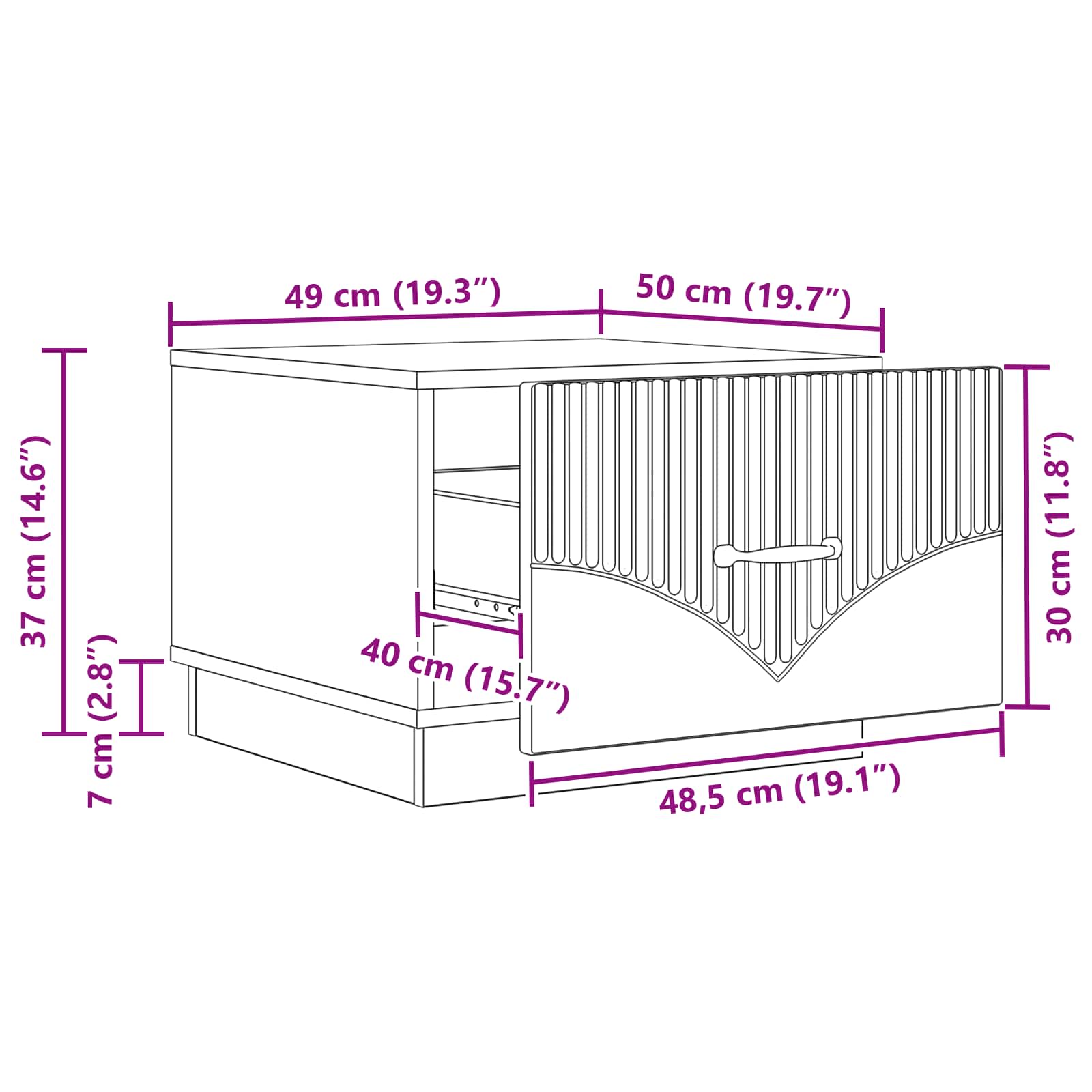 Tavolino da salotto Rovere Artigianale 49 x 50 x 37 cm | homemem39