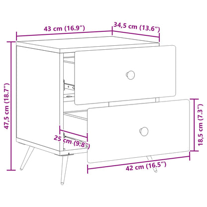 Armadio da Notte con cassetto Bianco 43 x 34,5 x 47,5 cm | homemem39