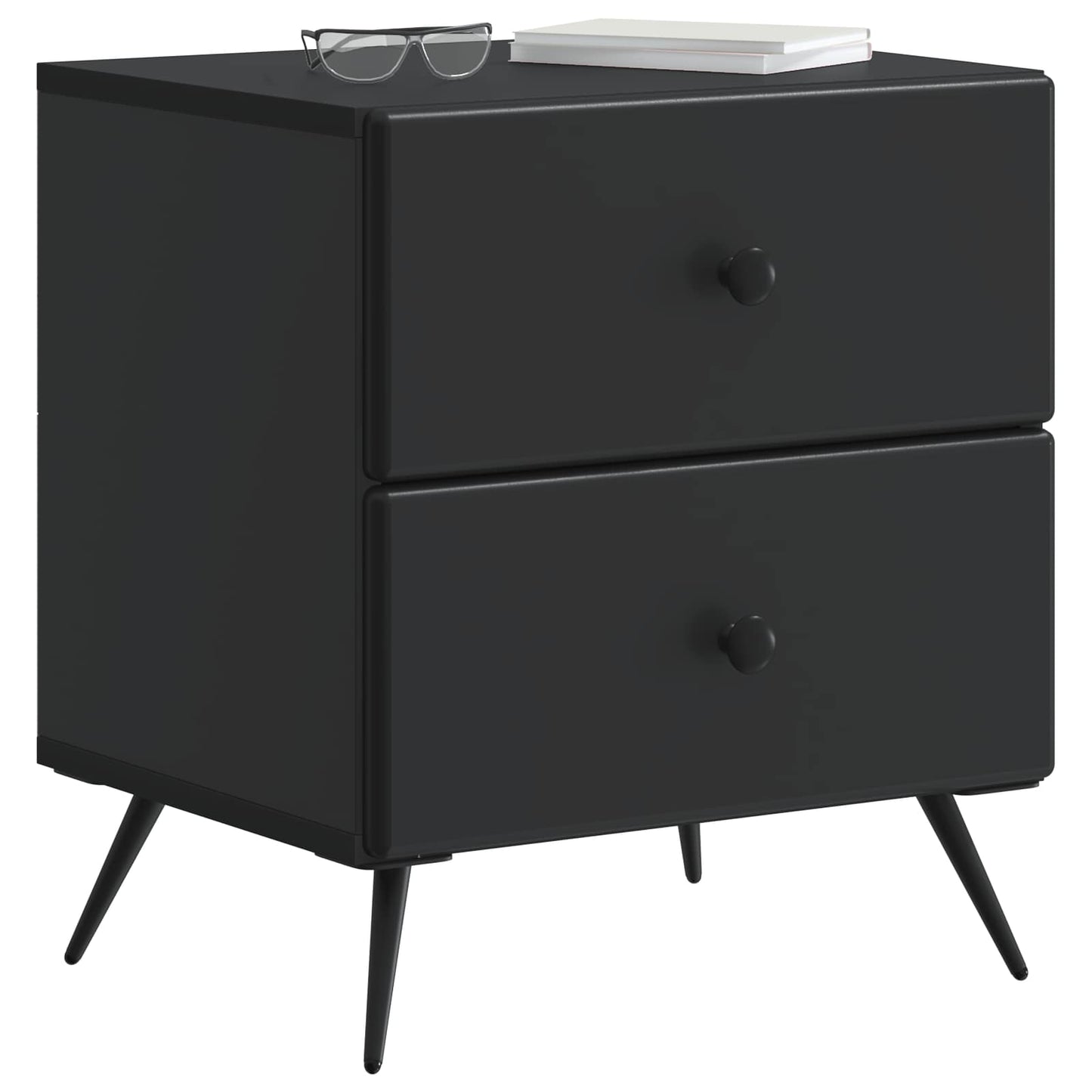 Armadio da Notte Nero 43 x 34,5 x 47,5 cm Legno ingegnerizzato