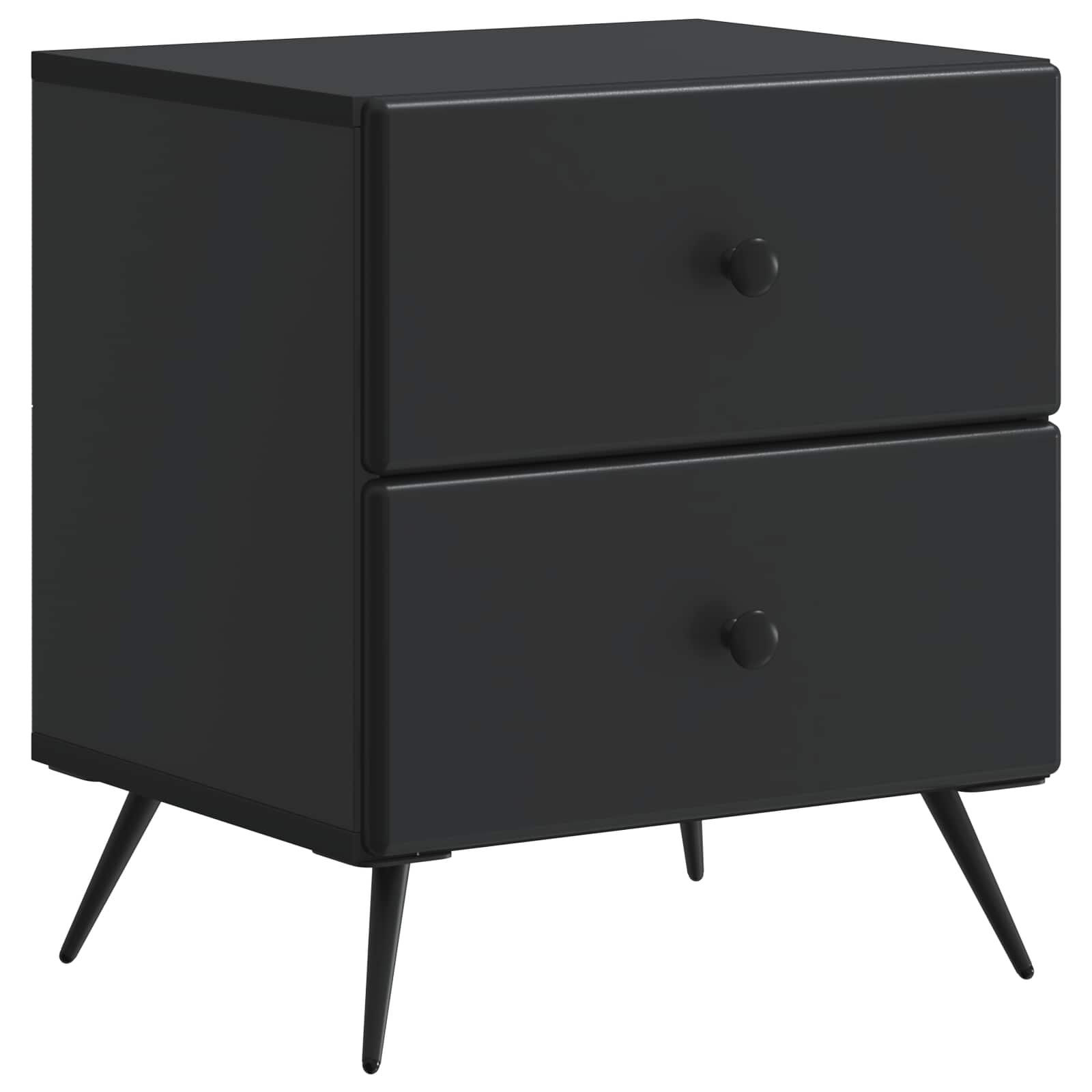 Armadio da Notte con cassetto 2 pcs Nero 43 x 34,5 x 47,5 cm | homemem39