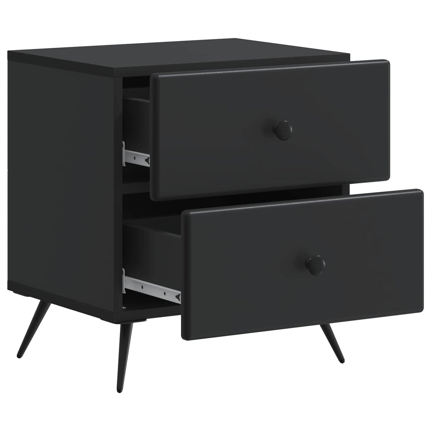 Armadio da Notte con cassetto 2 pcs Nero 43 x 34,5 x 47,5 cm | homemem39