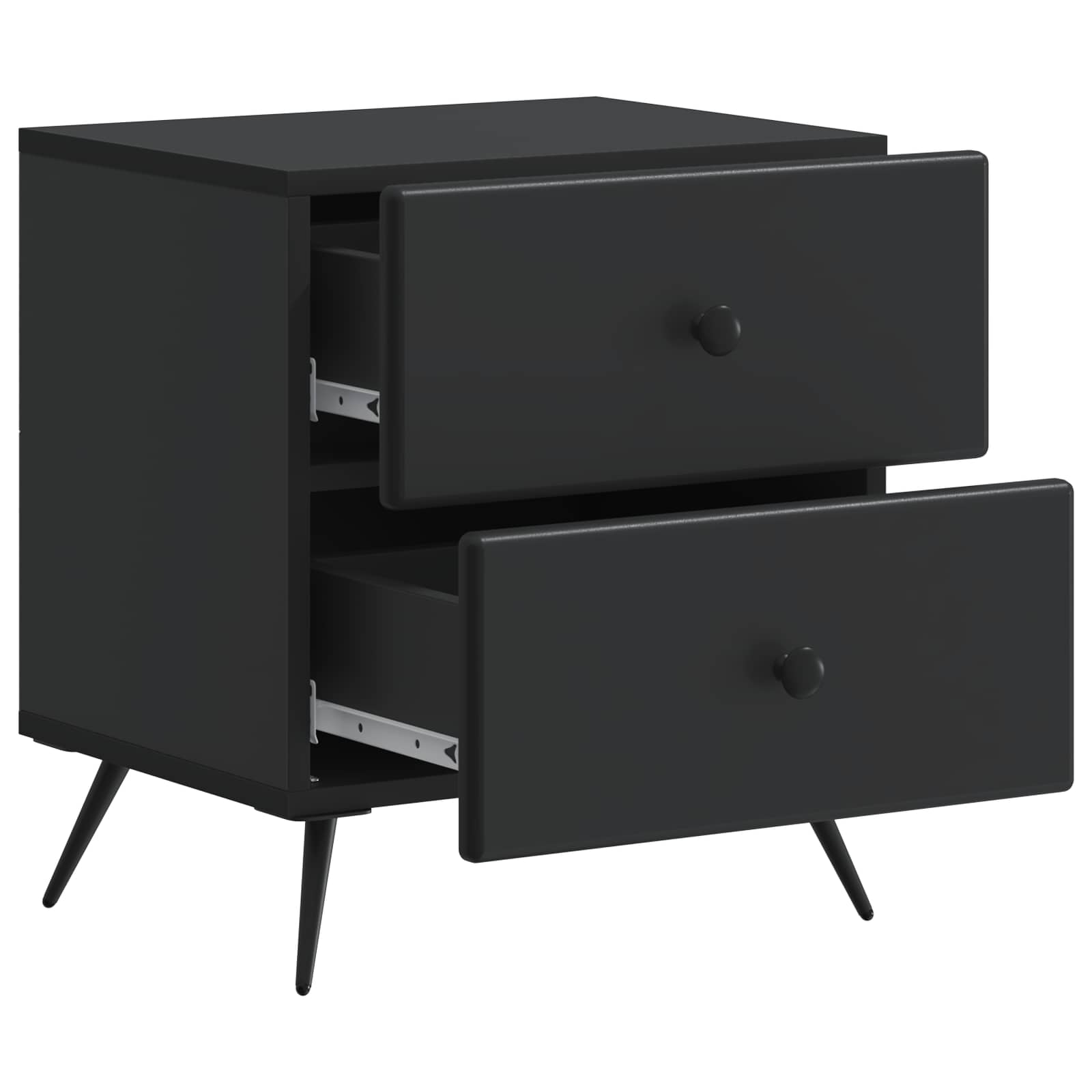 Armadio da Notte con cassetto 2 pcs Nero 43 x 34,5 x 47,5 cm | homemem39