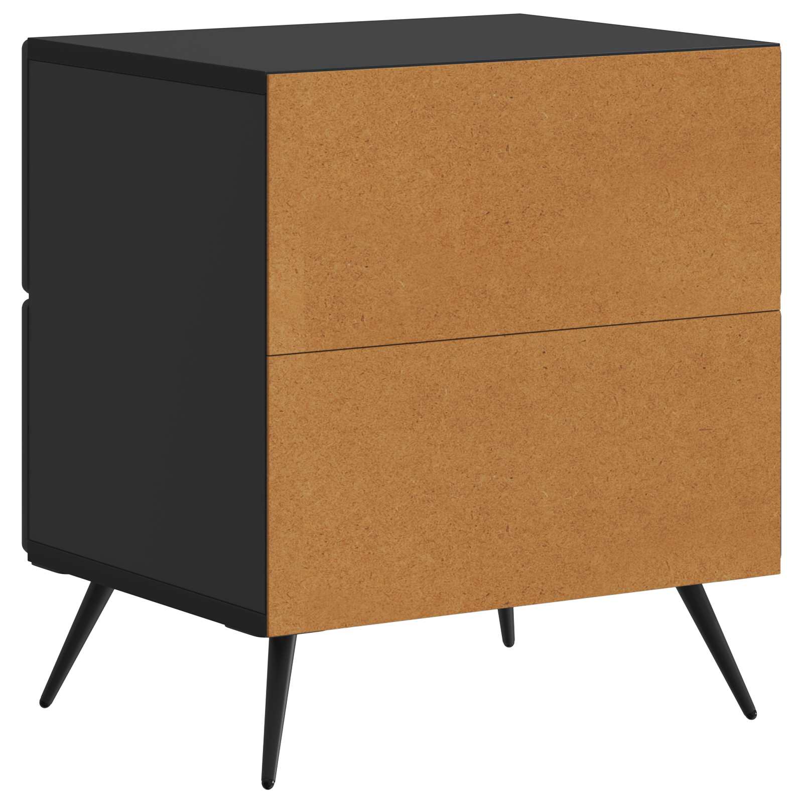 Armadio da Notte con cassetto 2 pcs Nero 43 x 34,5 x 47,5 cm | homemem39