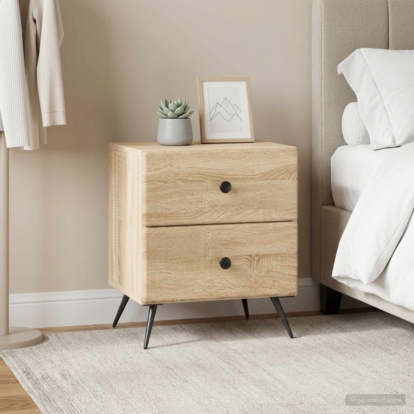 Armadio da Notte 2 pz Rovere Sonoma 43 x 34,5 x 47,5 cm