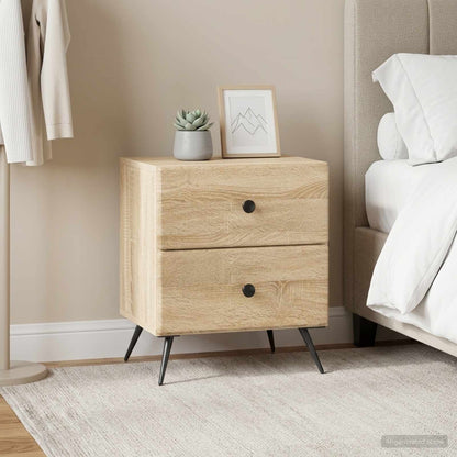 Armadio da Notte 2 pz Rovere Sonoma 43 x 34,5 x 47,5 cm