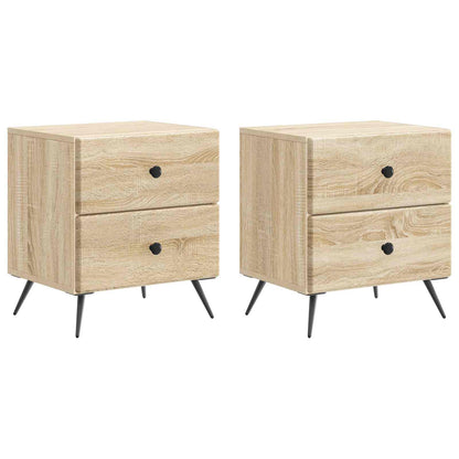 Armadio da Notte 2 pcs Rovere Sonoma 43 x 34,5 x 47,5 cm